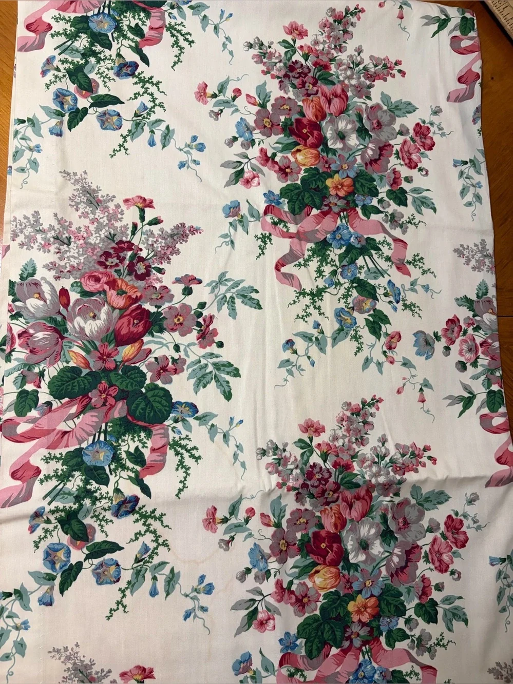 Heavyweight Cotton Floral Curtains, Pair, Like New